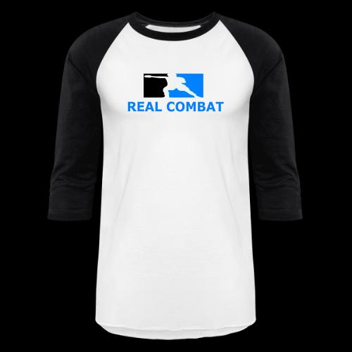 RCM MMA & BOXING Light Blue White Text - Unisex Baseball T-Shirt