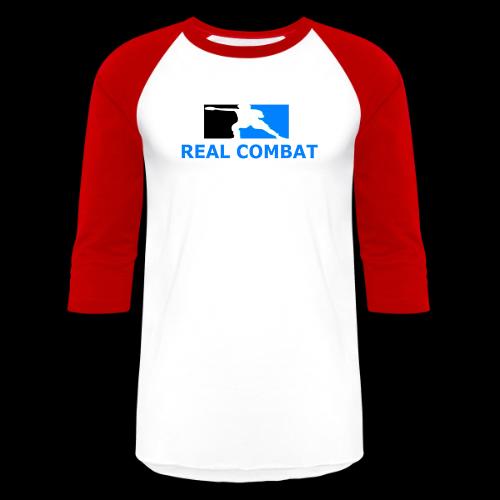 RCM MMA & BOXING Light Blue White Text - Unisex Baseball T-Shirt
