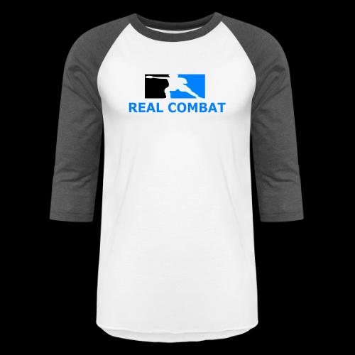 RCM MMA & BOXING Light Blue White Text - Unisex Baseball T-Shirt