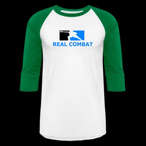 RCM MMA & BOXING Light Blue White Text - Unisex Baseball T-Shirt