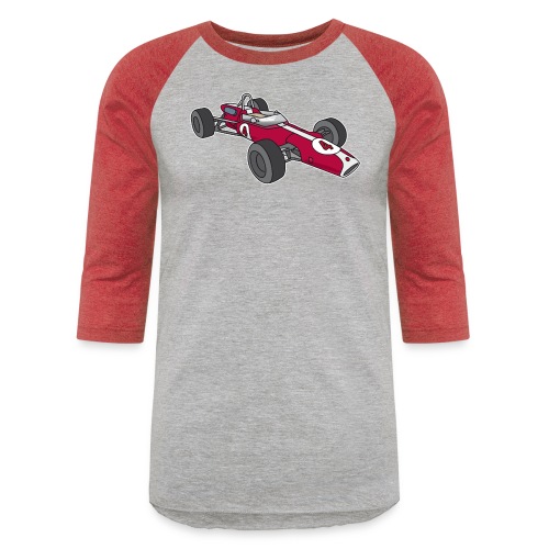 Red racing car, racecar, sportscar - Unisex Baseball T-Shirt