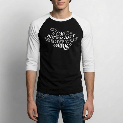 Law of Attraction Typography Manifest Quote - Unisex Baseball T-Shirt
