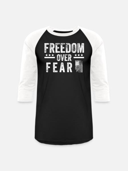 Freedom Over Fear - Unisex Baseball T-Shirt - black/white