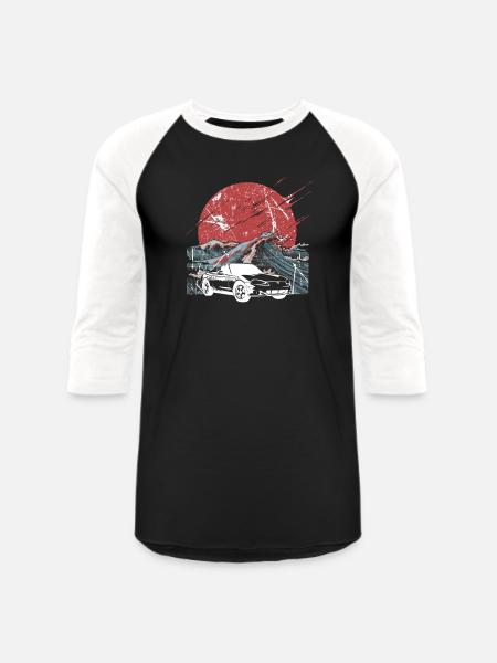 Mazda Miata MX5 Old School Car Gift T-Shirt - Unisex Baseball T-Shirt - black/white