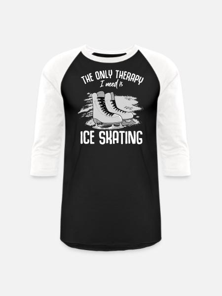 Figure Skating - Unisex Baseball T-Shirt - black/white