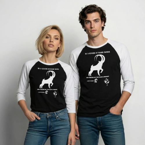 Be A Genius Of Hard Work - Unisex Baseball T-Shirt