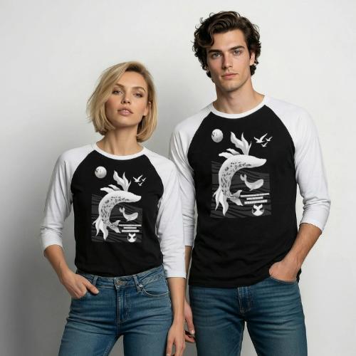 The Wonders Of The Sea - Unisex Baseball T-Shirt