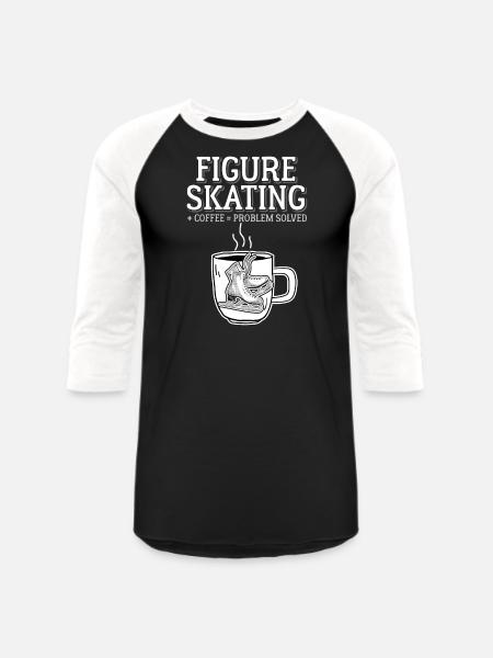 Figure Skating - Unisex Baseball T-Shirt - black/white