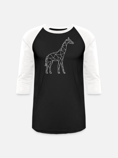 Giraffe low poly - Unisex Baseball T-Shirt - black/white