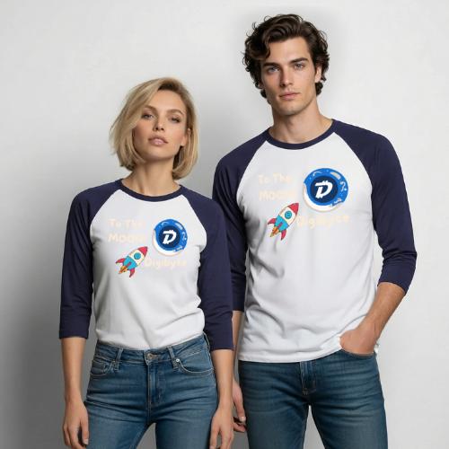 Digibyte To The Moon- - Unisex Baseball T-Shirt