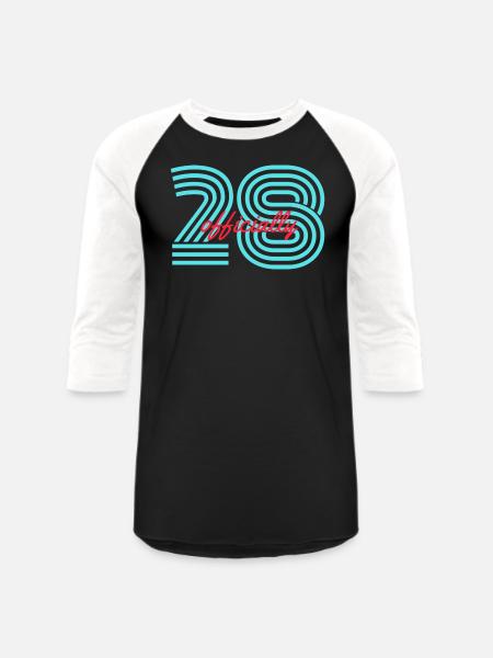 28th Birthday - Unisex Baseball T-Shirt - black/white