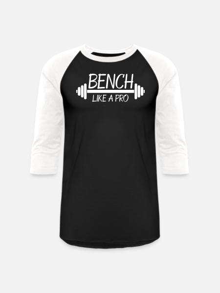 Bench Like A Pro - Unisex Baseball T-Shirt - black/white