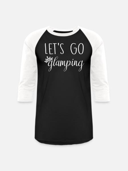 Let's Go Glamping - Unisex Baseball T-Shirt - black/white