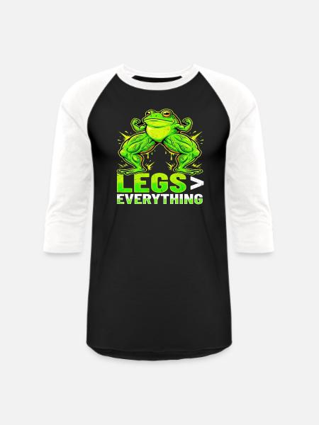 Legs Over Everything Frog - Unisex Baseball T-Shirt - black/white