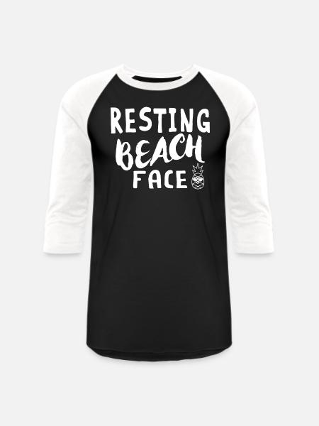 Resting Beach Face - Unisex Baseball T-Shirt - black/white