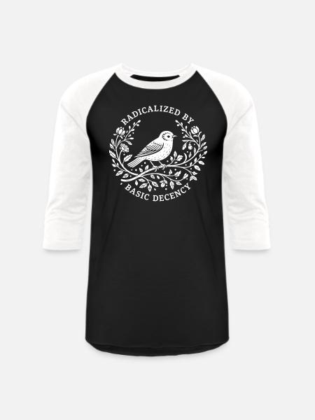 Radicalized by Basic Decency - Unisex Baseball T-Shirt - black/white