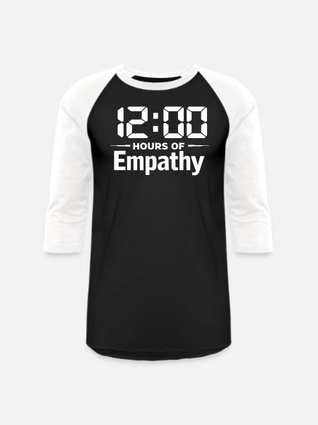 12 Hours of Empathy Aide - Unisex Baseball T-Shirt - black/white