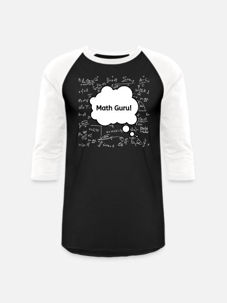 Math Guru Chalkboard - Unisex Baseball T-Shirt - black/white