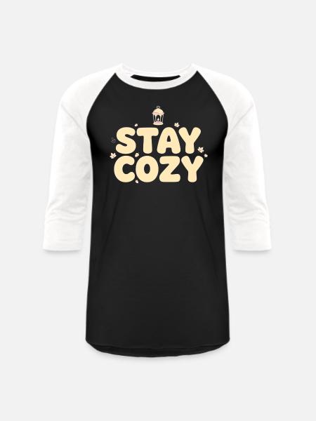 Stay Cozy Lantern Autumn - Unisex Baseball T-Shirt - black/white