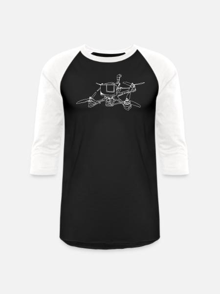 Drone - Unisex Baseball T-Shirt - black/white