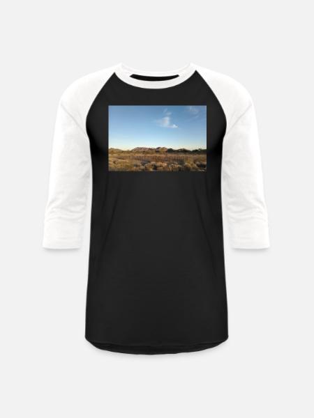 Blue Sky in the Desert - Unisex Baseball T-Shirt - black/white