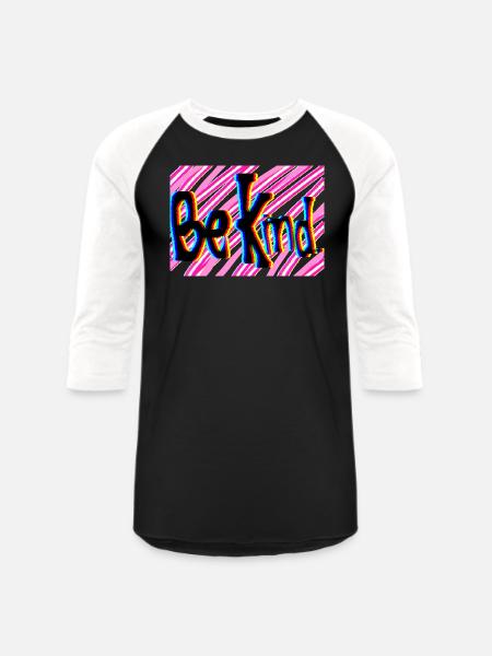 Bekind - Unisex Baseball T-Shirt - black/white