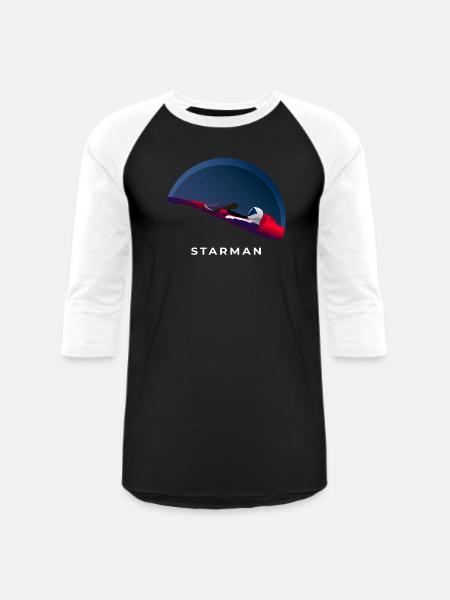 SpaceX Tesla Starman - Unisex Baseball T-Shirt - black/white