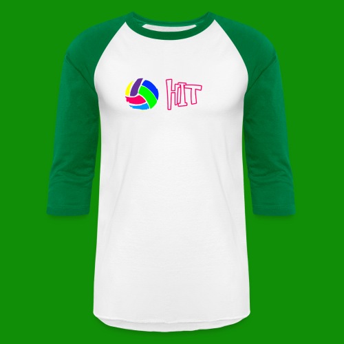 Hit Like a Girl Volleyball - Unisex Baseball T-Shirt