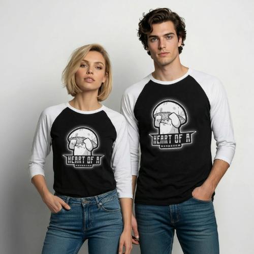 Heart Of A Mushroom - Unisex Baseball T-Shirt
