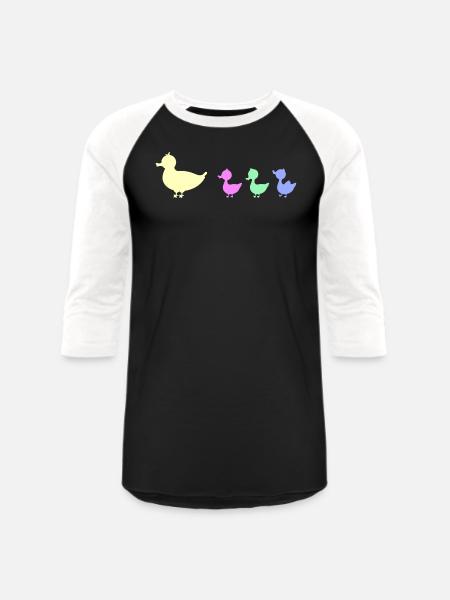 Mother Duckie Yellow - Unisex Baseball T-Shirt - black/white