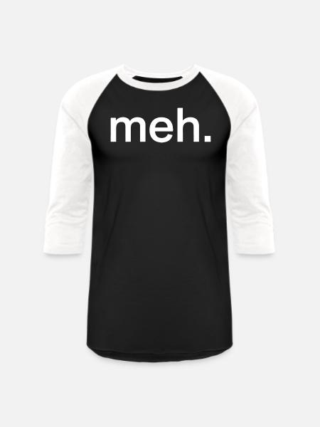 Pastel Meh Typography - Unisex Baseball T-Shirt - black/white