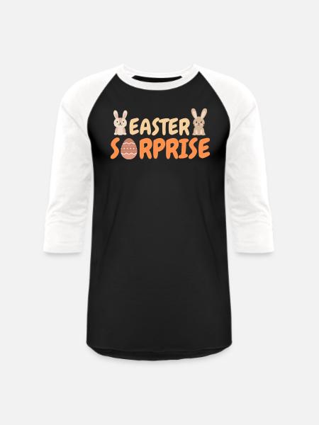 Easter Surprise - Unisex Baseball T-Shirt - black/white