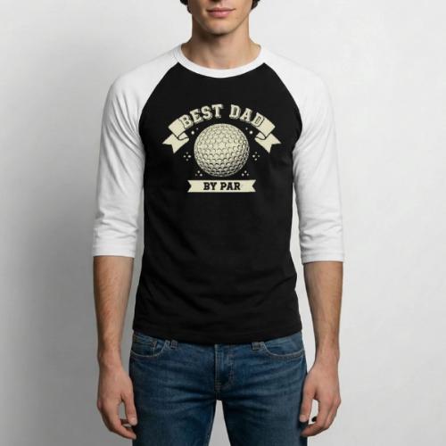 Best Dad By Par Retro Vintage Style - Unisex Baseball T-Shirt