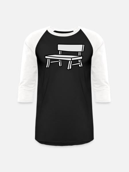 bench lineart - Unisex Baseball T-Shirt - black/white