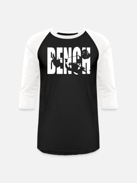 Bench Press - Unisex Baseball T-Shirt - black/white