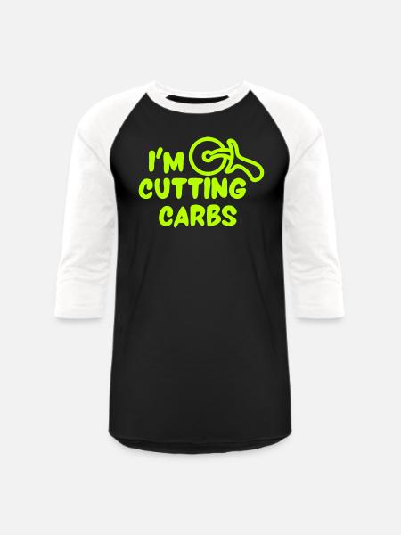 I'm Cutting Carbs - Unisex Baseball T-Shirt - black/white
