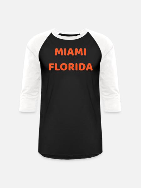 Miami Florida - Unisex Baseball T-Shirt - black/white