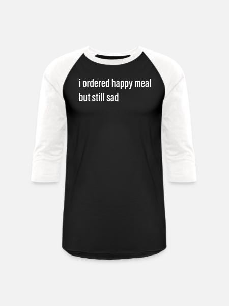Happy Meal Meme - Unisex Baseball T-Shirt - black/white