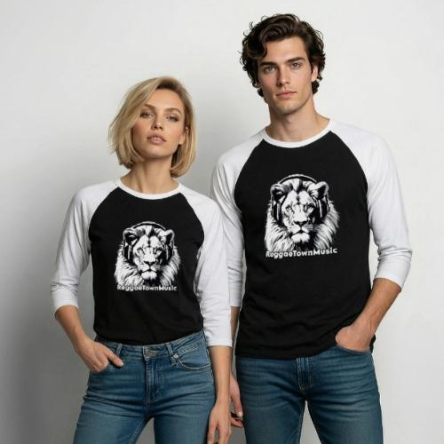 Reggae music roots lion head rasta vibes shirt - Unisex Baseball T-Shirt