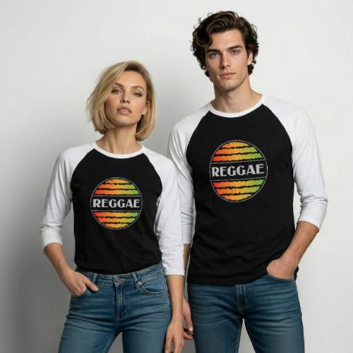 Reggae celebration vibrant rasta music design - Unisex Baseball T-Shirt