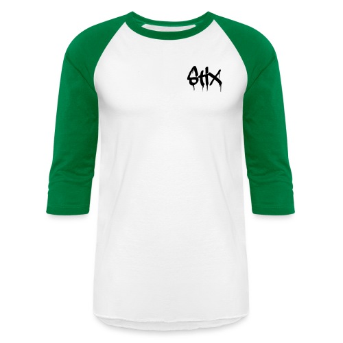 TRAPSTIX LOGO (White x Black) - Unisex Baseball T-Shirt