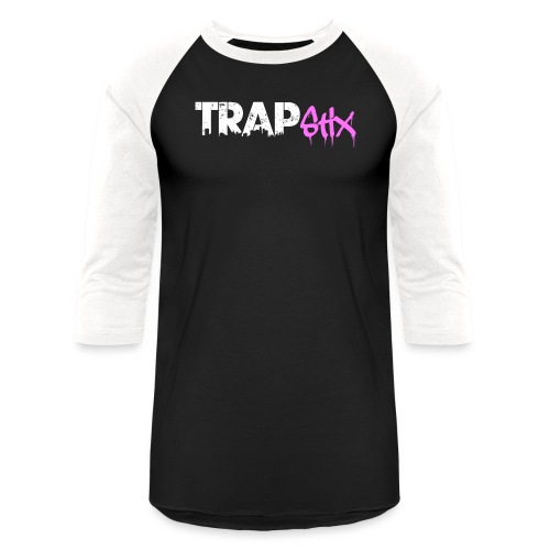 TRAPSTIX LOGO (White x Pink) - Unisex Baseball T-Shirt