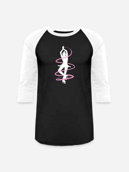 Pirouette Figure Skating - Unisex Baseball T-Shirt - black/white