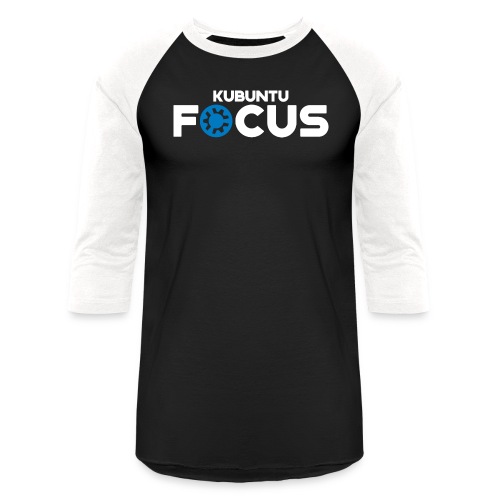 Kubuntu Focus Logo - White - Unisex Baseball T-Shirt