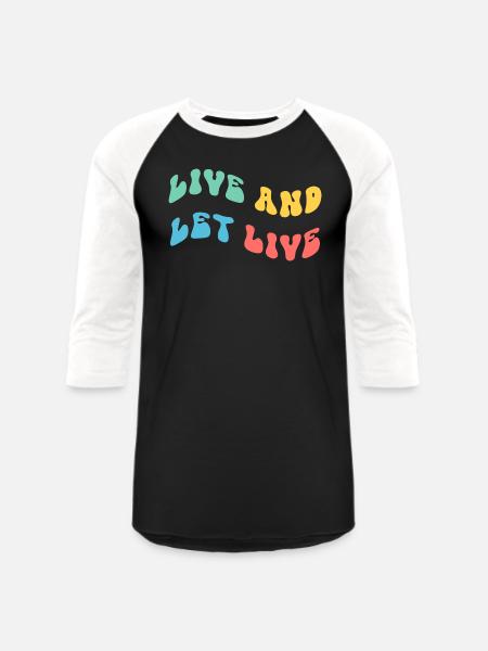 Live And Let Live - Unisex Baseball T-Shirt - black/white