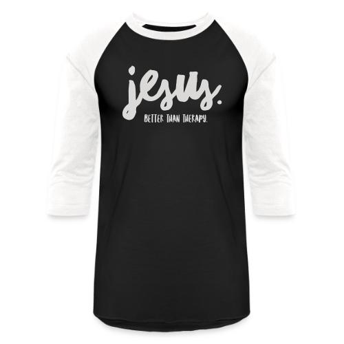 Jesus Better than therapy design 1 in light blue - Unisex Baseball T-Shirt