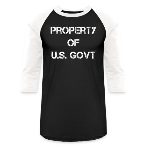 PROPERTY OF U.S. GOVT, white captureit - Unisex Baseball T-Shirt