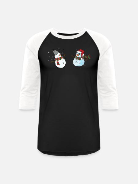 Snow dolls - Unisex Baseball T-Shirt - black/white