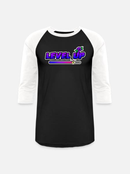 level up - Unisex Baseball T-Shirt - black/white