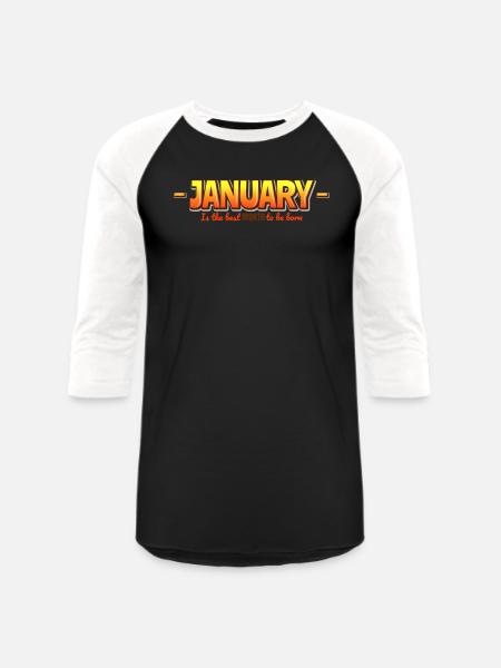 JANUARY - Unisex Baseball T-Shirt - black/white